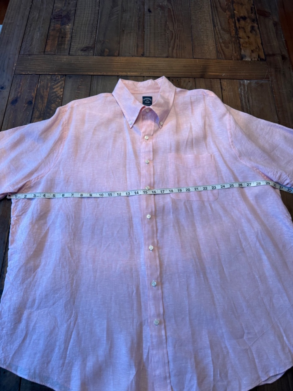 Brooks Brothers Short-Sleeve. Barid McNutt Linen Sports Shirt. Size 3XL. - Picture 7 of 8